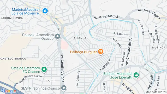 Mapa do bairro Aliança, Osasco - SP