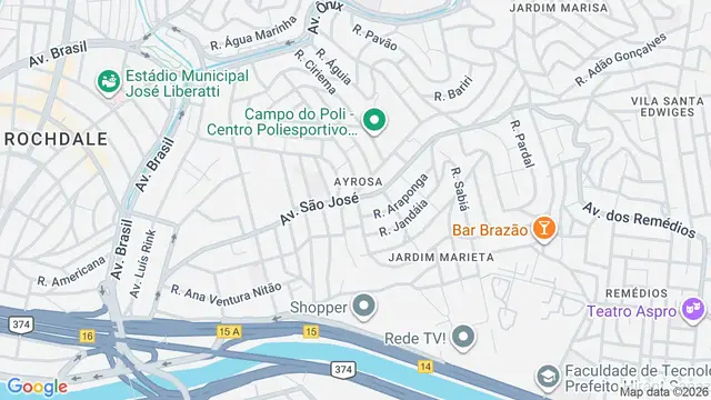 Mapa do bairro Ayrosa, Osasco - SP