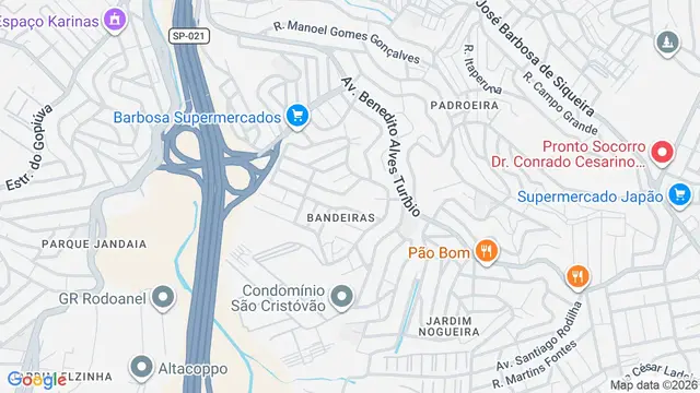 Mapa do bairro Bandeiras, Osasco - SP