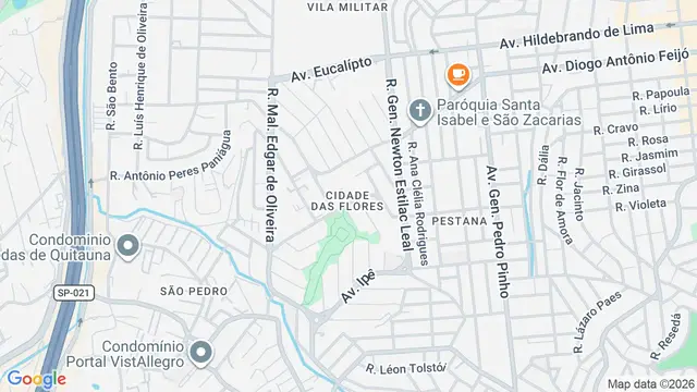 Mapa do bairro Cidade das Flores, Osasco - SP