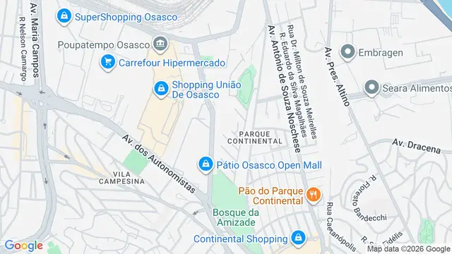 Mapa do bairro Continental, Osasco - SP