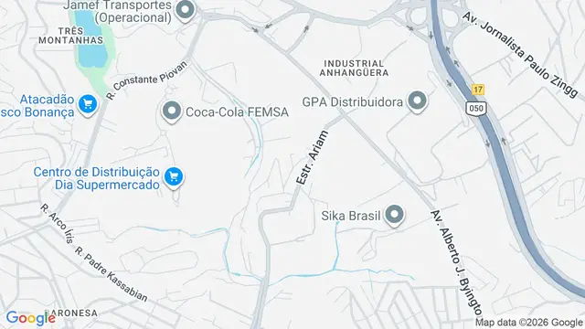 Mapa do bairro Industrial Anhangüera, Osasco - SP