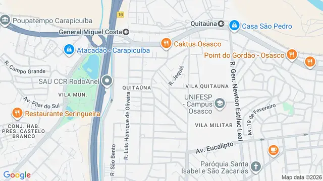 Mapa do bairro Quitaúna, Osasco - SP