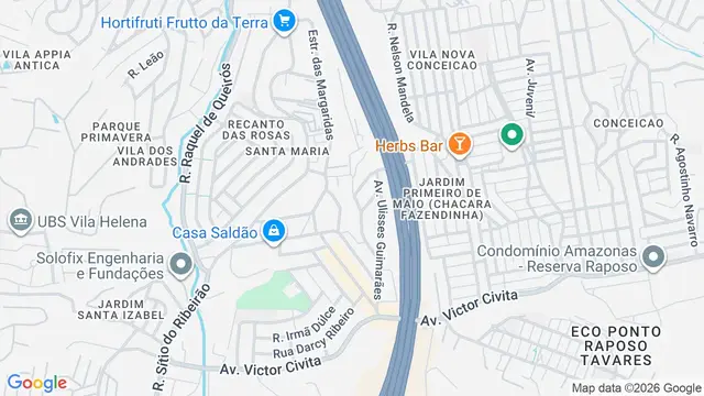 Mapa do bairro Santa Maria, Osasco - SP