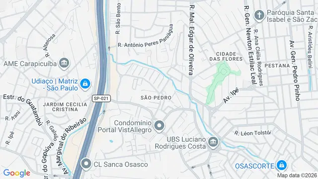 Mapa do bairro São Pedro, Osasco - SP