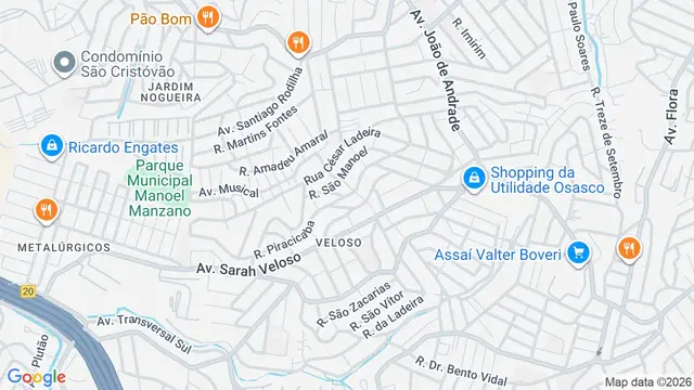 Mapa do bairro Veloso, Osasco - SP