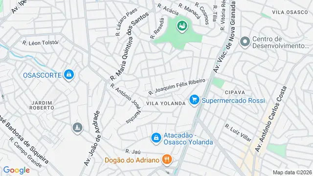 Mapa do bairro Vila Yolanda, Osasco - SP